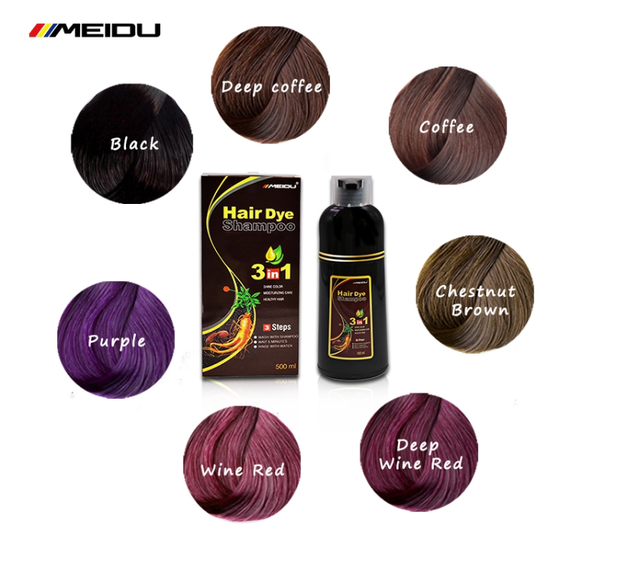 Natural Black Hair Dye Shampoo 500ml