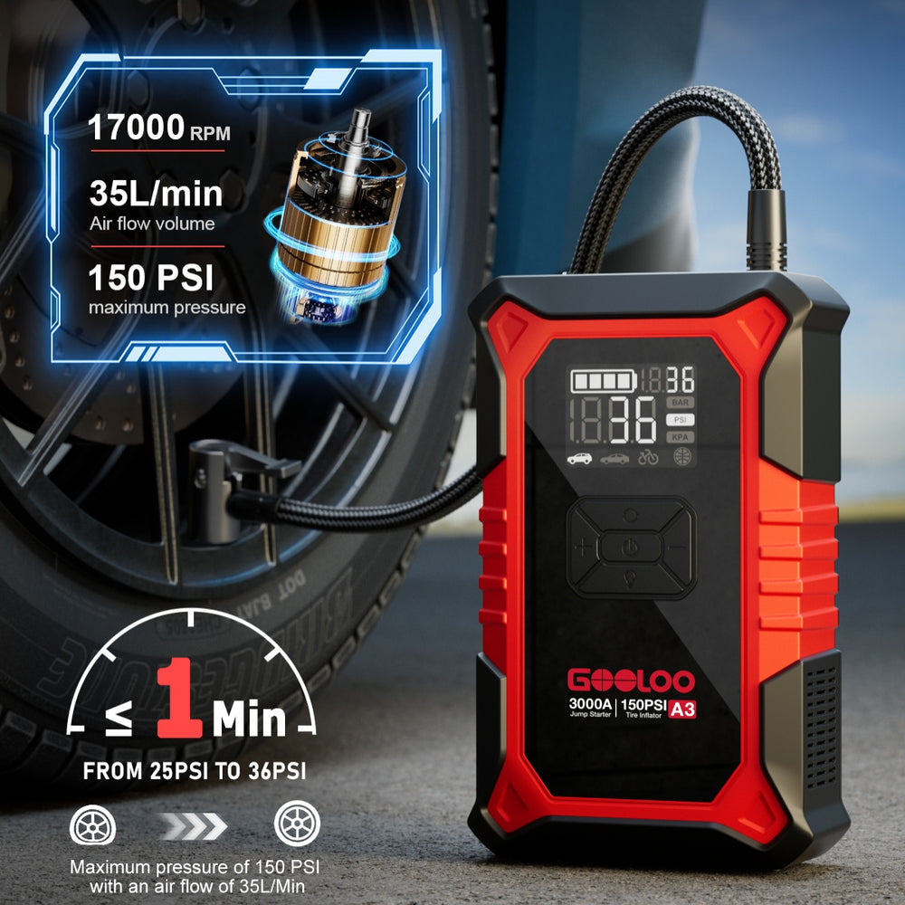 Glayd® A3 Jump Starter with Air Compressor 3000A