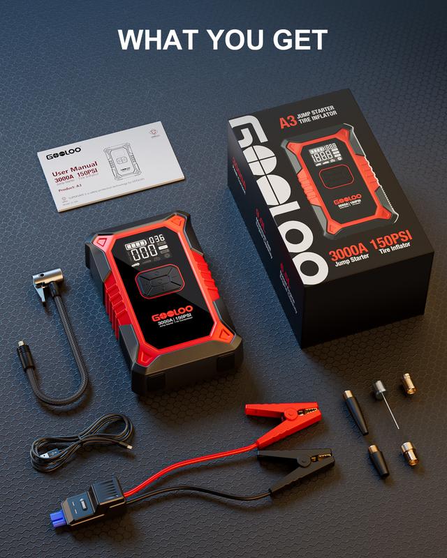 Glayd® A3 Jump Starter with Air Compressor 3000A